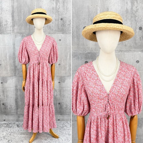 Vintage pink floral tiered - vintage,
