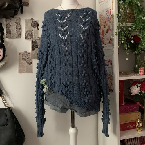 Minkpink blue cable knit - minkpink, cable-knit