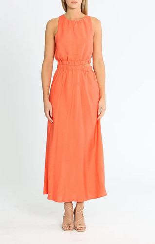 Mink pink abrea midi dress - pink,
