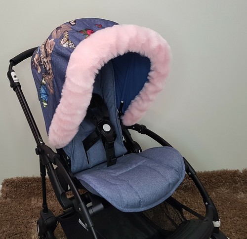 Baby pram hood fur trim - pram,