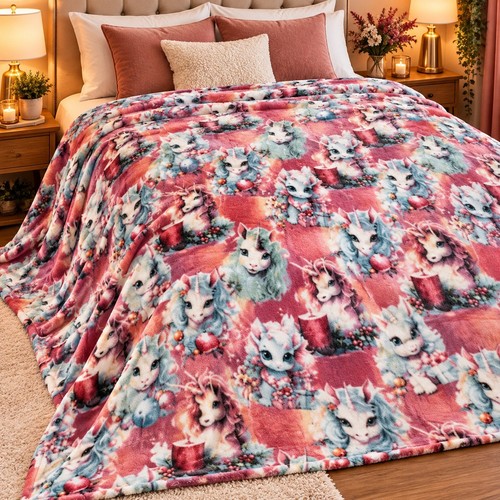 Christmas flannel mink throw - flannel,